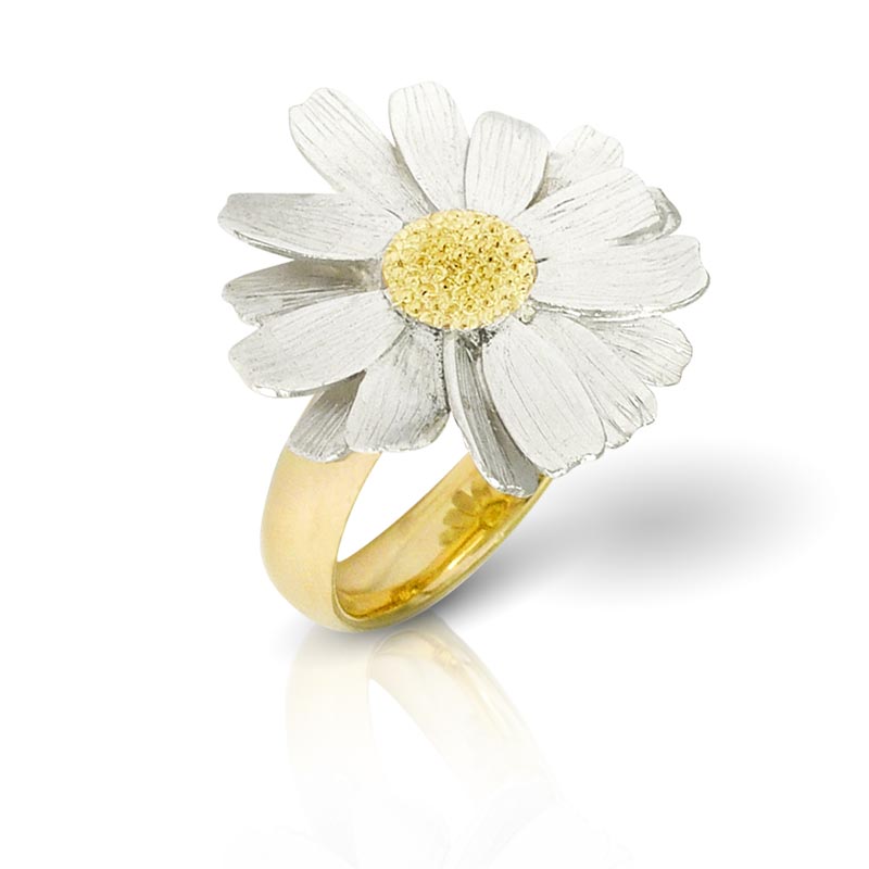 Ring in white and yellow gold